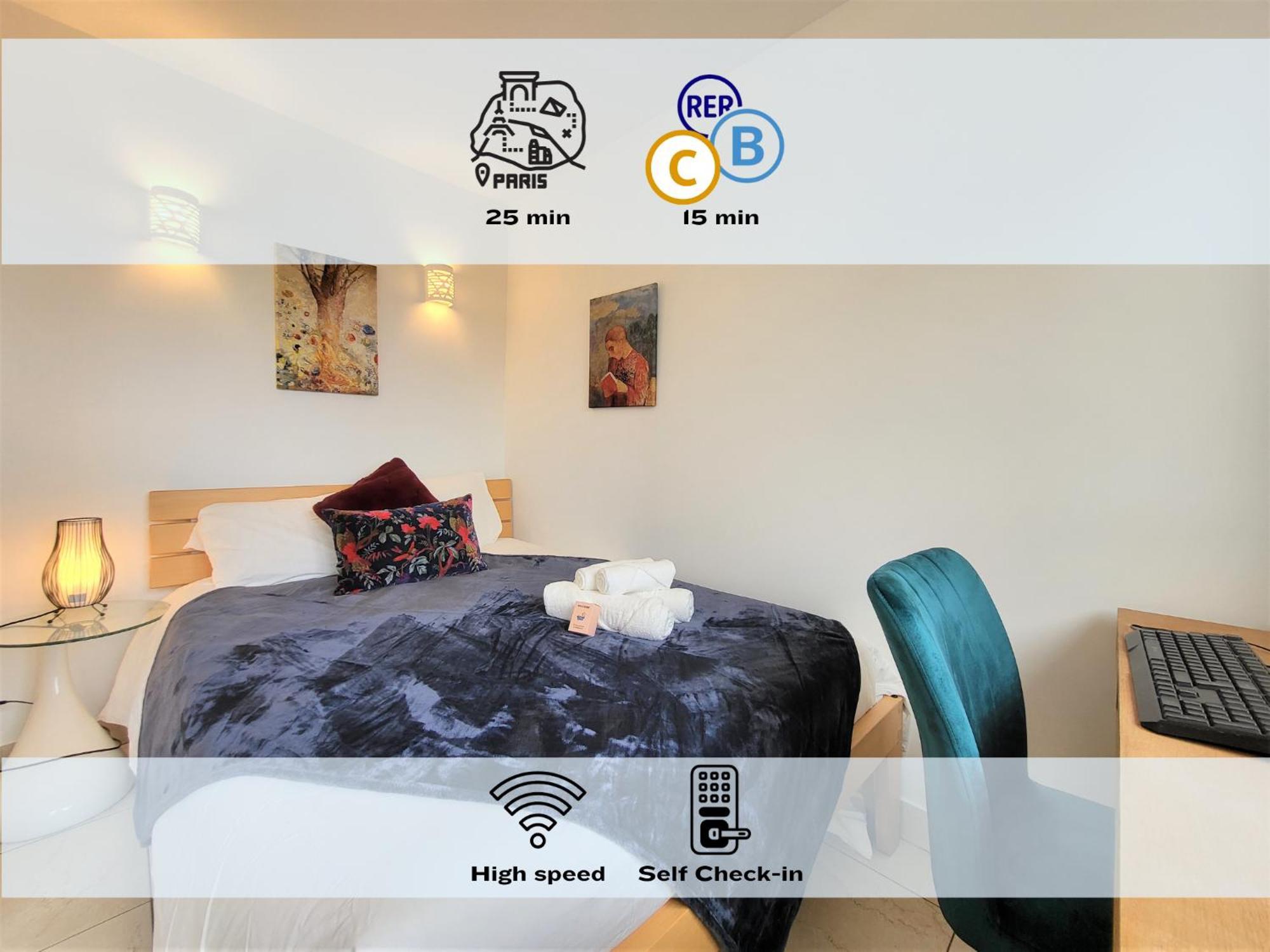 Le Prasino - Paisible Appartement Proche Rer - Bail Mobilite Massy  Esterno foto