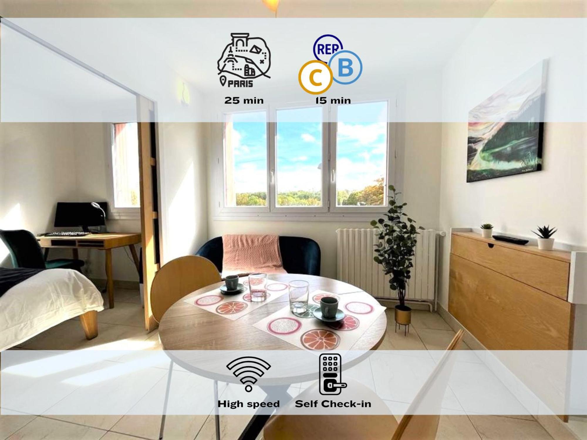 Le Prasino - Paisible Appartement Proche Rer - Bail Mobilite Massy  Esterno foto